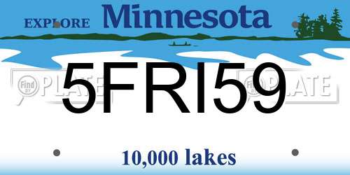 5FRI59 Minnesota License Plate