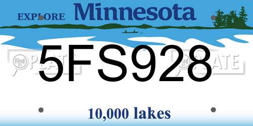 5FS928 Minnesota License Plate