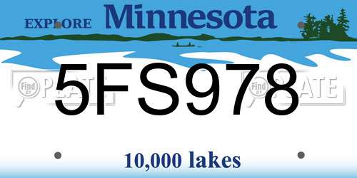 5FS978 Minnesota License Plate