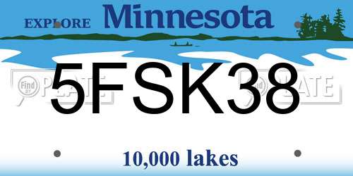 5FSK38 Minnesota License Plate