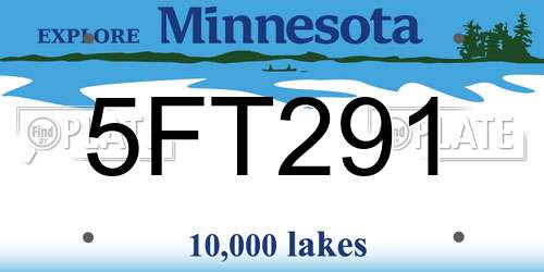 5FT291 Minnesota License Plate
