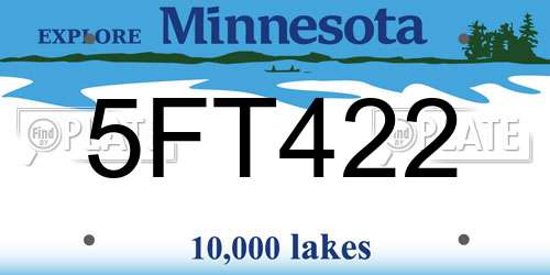 5FT422 Minnesota License Plate