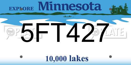 5FT427 Minnesota License Plate
