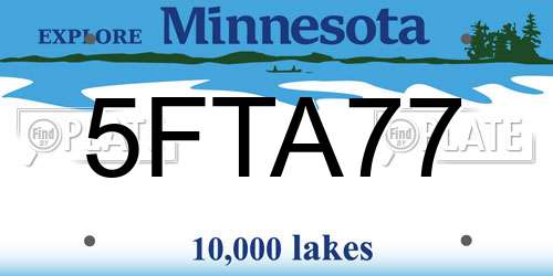 5FTA77 Minnesota License Plate