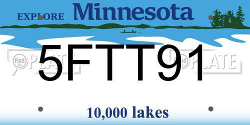 5FTT91 Minnesota License Plate