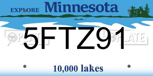 5FTZ91 Minnesota License Plate