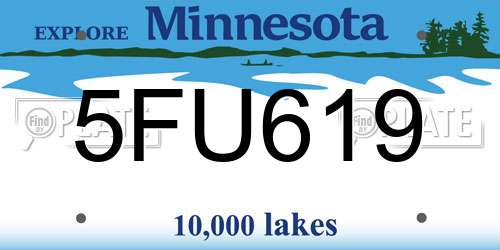 5FU619 Minnesota License Plate