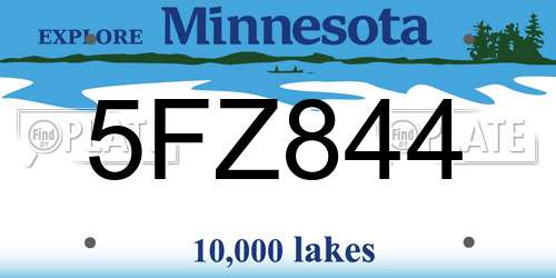 5FZ844 Minnesota License Plate