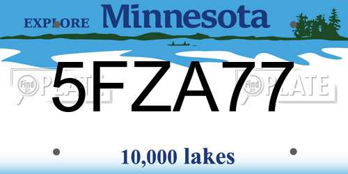 5FZA77 Minnesota License Plate