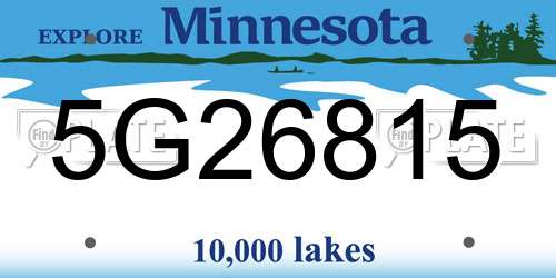 5G26815 Minnesota License Plate