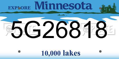 5G26818 Minnesota License Plate
