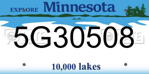 5G30508 Minnesota License Plate