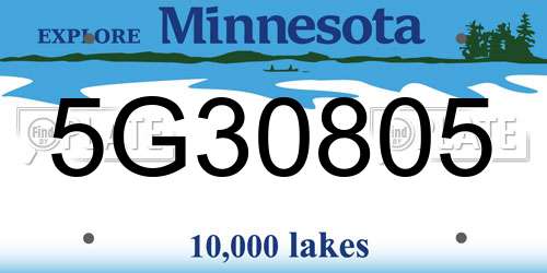 5G30805 Minnesota License Plate