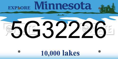 5G32226 Minnesota License Plate