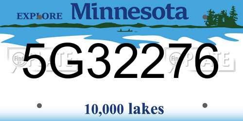 5G32276 Minnesota License Plate