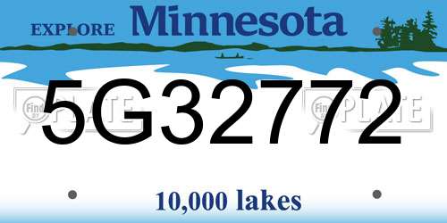 5G32772 Minnesota License Plate