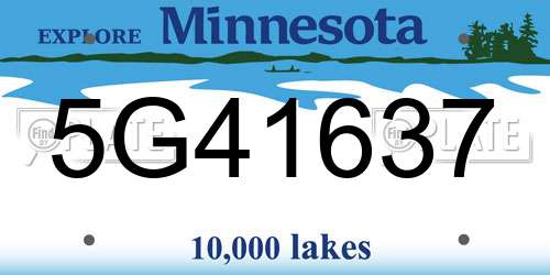 5G41637 Minnesota License Plate