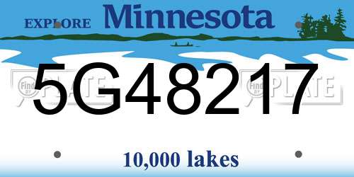 5G48217 Minnesota License Plate