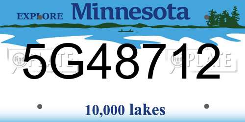 5G48712 Minnesota License Plate