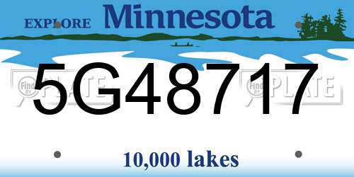 5G48717 Minnesota License Plate