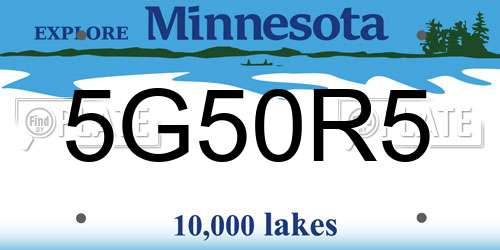 5G50R5 Minnesota License Plate