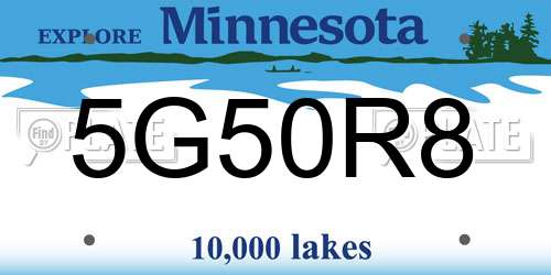 5G50R8 Minnesota License Plate