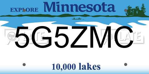 5G5ZMC Minnesota License Plate