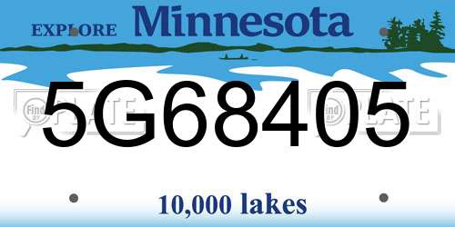 5G68405 Minnesota License Plate