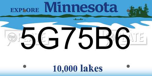 5G75B6 Minnesota License Plate