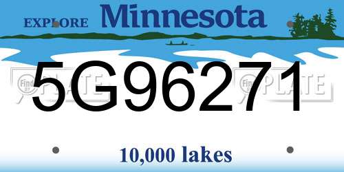 5G96271 Minnesota License Plate