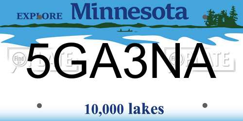 5GA3NA Minnesota License Plate
