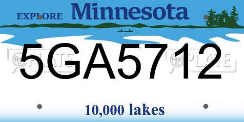 5GA5712 Minnesota License Plate