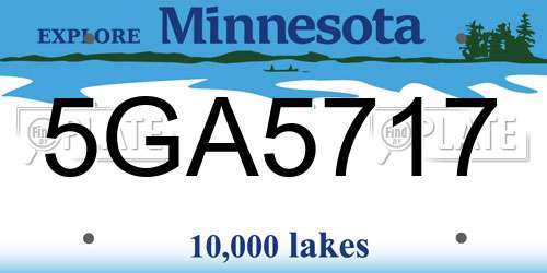 5GA5717 Minnesota License Plate