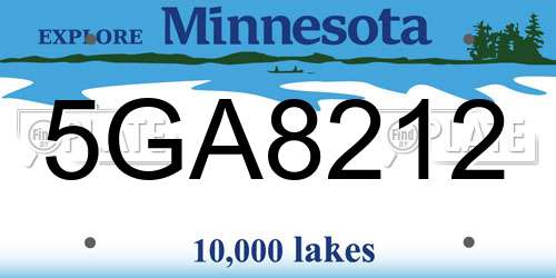 5GA8212 Minnesota License Plate