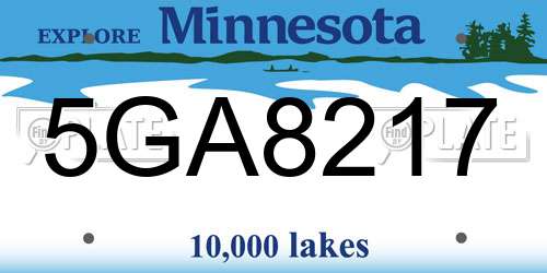 5GA8217 Minnesota License Plate