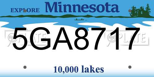 5GA8717 Minnesota License Plate