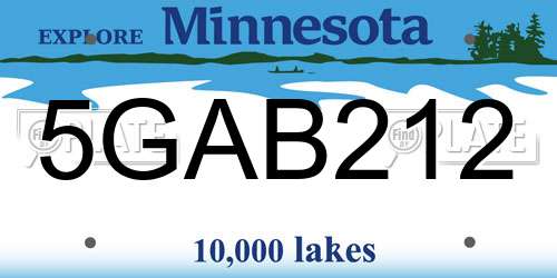 5GAB212 Minnesota License Plate