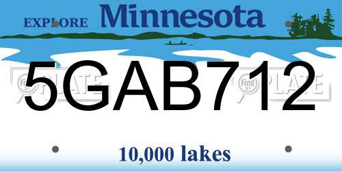 5GAB712 Minnesota License Plate