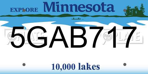 5GAB717 Minnesota License Plate