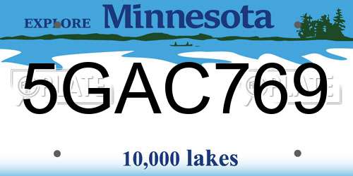 5GAC769 Minnesota License Plate