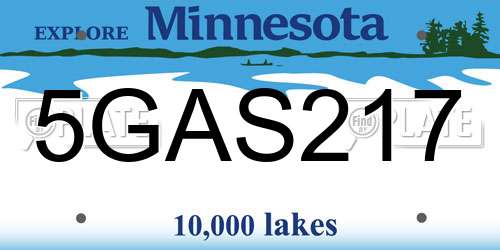 5GAS217 Minnesota License Plate