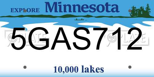 5GAS712 Minnesota License Plate