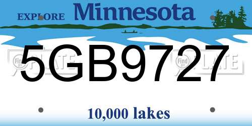 5GB9727 Minnesota License Plate