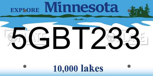 5GBT233 Minnesota License Plate