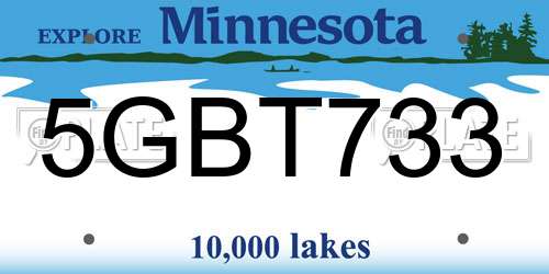 5GBT733 Minnesota License Plate