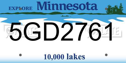 5GD2761 Minnesota License Plate