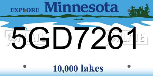 5GD7261 Minnesota License Plate