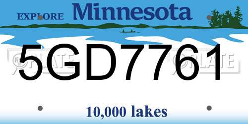 5GD7761 Minnesota License Plate