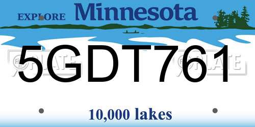 5GDT761 Minnesota License Plate