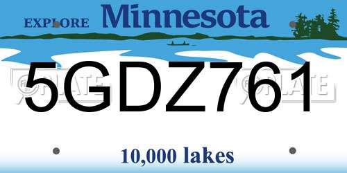 5GDZ761 Minnesota License Plate